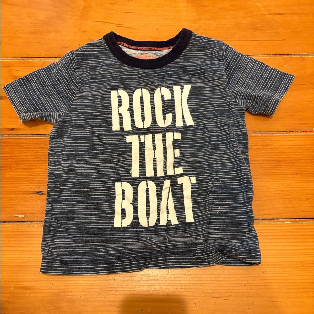 OshKosh B'gosh Navy Striped 'Rock the Boat' Tee